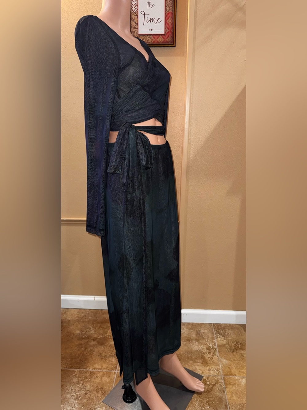 Free People Valentine Reversible Mesh Maxi Skirt Set L - Picture 3 of 5